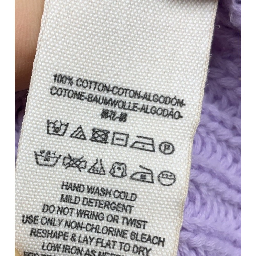 FREE PEOPLE Purple Lilac Women's XL Bell Sleeve Cotton V-neck Sweater NWOT - Picture 7 of 12